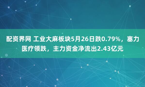配资界网 工业大麻板块5月26日跌0.79%，塞力医疗领跌，主力资金净流出2.43亿元